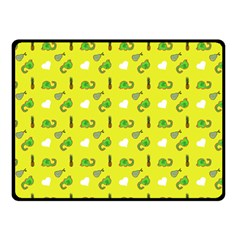 Green Elephant Pattern Yellow Fleece Blanket (small) by snowwhitegirl