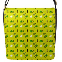 Green Elephant Pattern Yellow Flap Closure Messenger Bag (s) by snowwhitegirl