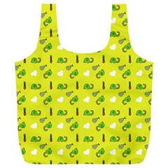 Green Elephant Pattern Yellow Full Print Recycle Bag (xl) by snowwhitegirl