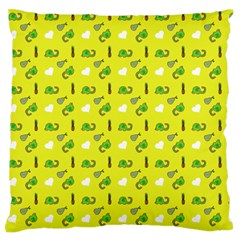 Green Elephant Pattern Yellow Standard Flano Cushion Case (two Sides) by snowwhitegirl