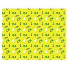 Green Elephant Pattern Yellow Double Sided Flano Blanket (medium)  by snowwhitegirl