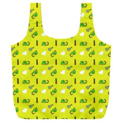 Green Elephant Pattern Yellow Full Print Recycle Bag (xxxl)