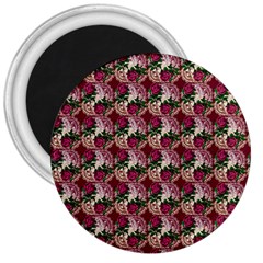 Doily Rose Pattern Red 3  Magnets by snowwhitegirl