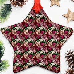 Doily Rose Pattern Red Ornament (star) by snowwhitegirl