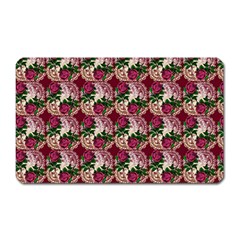 Doily Rose Pattern Red Magnet (rectangular) by snowwhitegirl