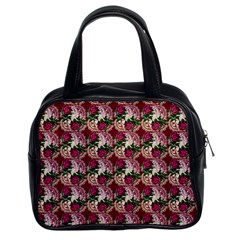 Doily Rose Pattern Red Classic Handbag (two Sides)