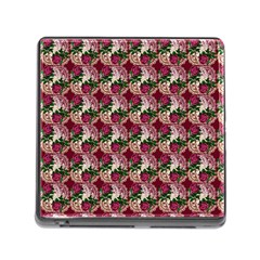 Doily Rose Pattern Red Memory Card Reader (square 5 Slot) by snowwhitegirl