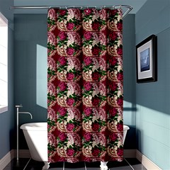 Doily Rose Pattern Red Shower Curtain 36  X 72  (stall)  by snowwhitegirl