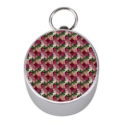 Doily Rose Pattern Red Mini Silver Compasses by snowwhitegirl