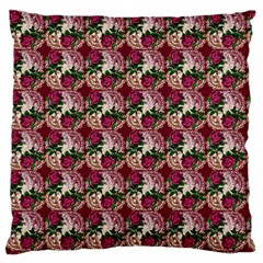 Doily Rose Pattern Red Standard Flano Cushion Case (one Side) by snowwhitegirl