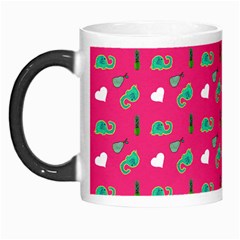 Green Elephant Pattern Hot Pink Morph Mugs by snowwhitegirl