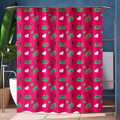 Green Elephant Pattern Hot Pink Shower Curtain 60  X 72  (medium) 