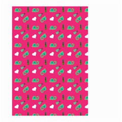 Green Elephant Pattern Hot Pink Small Garden Flag (two Sides) by snowwhitegirl