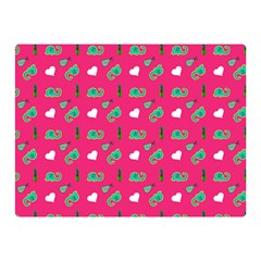 Green Elephant Pattern Hot Pink Double Sided Flano Blanket (mini)  by snowwhitegirl