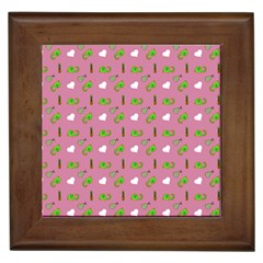 Green Elephant Pattern Mauve Framed Tile by snowwhitegirl