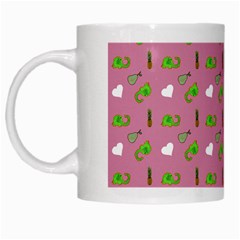 Green Elephant Pattern Mauve White Mugs by snowwhitegirl