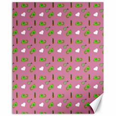 Green Elephant Pattern Mauve Canvas 16  X 20  by snowwhitegirl