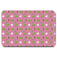 Green Elephant Pattern Mauve Large Doormat  by snowwhitegirl