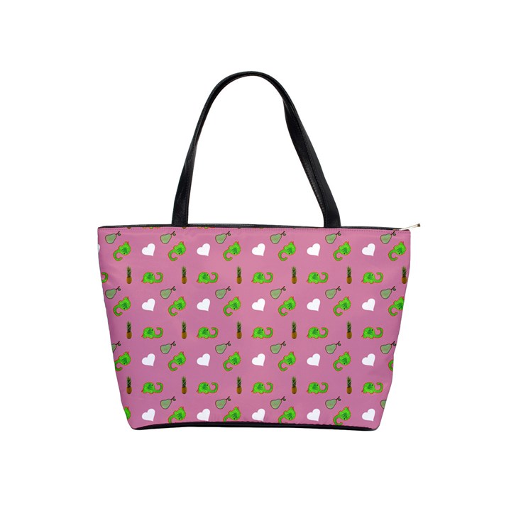 Green Elephant Pattern Mauve Classic Shoulder Handbag