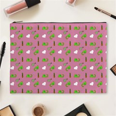 Green Elephant Pattern Mauve Cosmetic Bag (xl) by snowwhitegirl