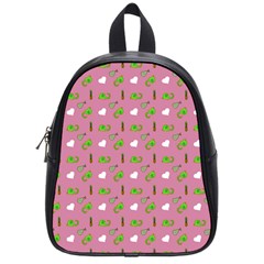 Green Elephant Pattern Mauve School Bag (small) by snowwhitegirl