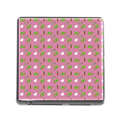 Green Elephant Pattern Mauve Memory Card Reader (square 5 Slot) by snowwhitegirl