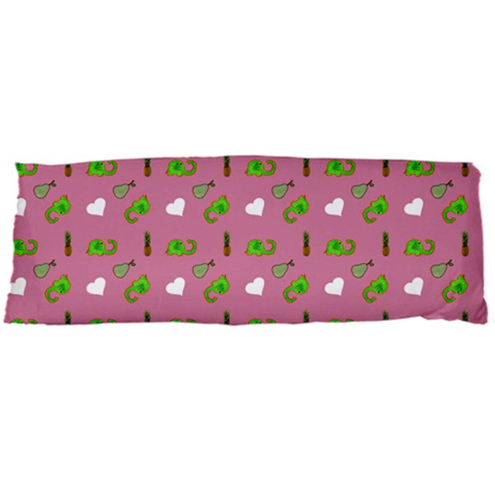 Green Elephant Pattern Mauve Body Pillow Case Dakimakura (Two Sides)