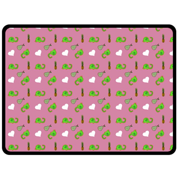 Green Elephant Pattern Mauve Double Sided Fleece Blanket (Large) 