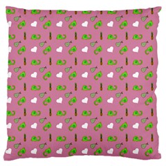 Green Elephant Pattern Mauve Large Flano Cushion Case (two Sides) by snowwhitegirl