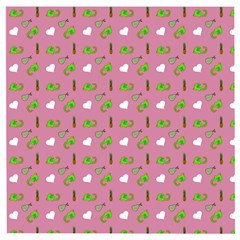 Green Elephant Pattern Mauve Wooden Puzzle Square by snowwhitegirl