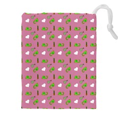 Green Elephant Pattern Mauve Drawstring Pouch (5xl)