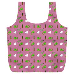 Green Elephant Pattern Mauve Full Print Recycle Bag (xxl) by snowwhitegirl