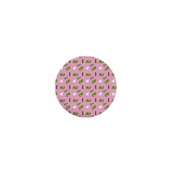 Green Elephant Pattern Pink 1  Mini Buttons by snowwhitegirl