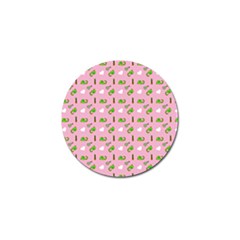 Green Elephant Pattern Pink Golf Ball Marker by snowwhitegirl