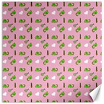 Green Elephant Pattern Pink Canvas 20  x 20  19 x19.27  Canvas - 1