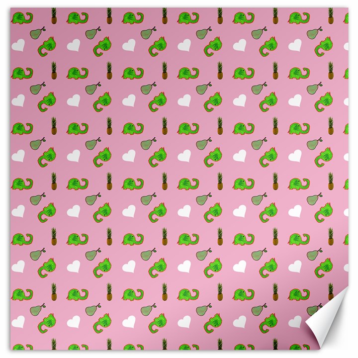 Green Elephant Pattern Pink Canvas 20  x 20 