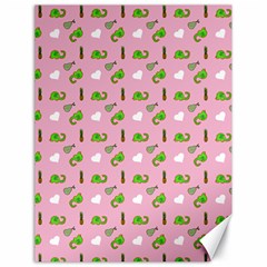 Green Elephant Pattern Pink Canvas 18  X 24  by snowwhitegirl