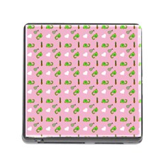 Green Elephant Pattern Pink Memory Card Reader (square 5 Slot) by snowwhitegirl