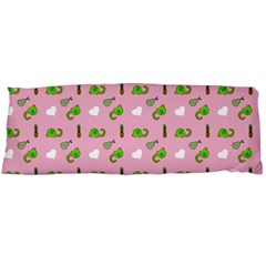 Green Elephant Pattern Pink Body Pillow Case (dakimakura) by snowwhitegirl