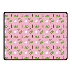 Green Elephant Pattern Pink Double Sided Fleece Blanket (small)  by snowwhitegirl