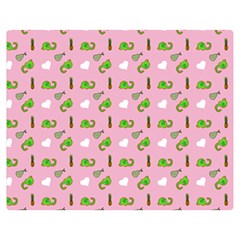 Green Elephant Pattern Pink Double Sided Flano Blanket (medium) 