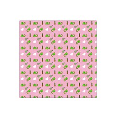 Green Elephant Pattern Pink Satin Bandana Scarf by snowwhitegirl