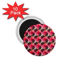 Doily Rose Pattern Watermelon Pink 1 75  Magnets (10 Pack)  by snowwhitegirl