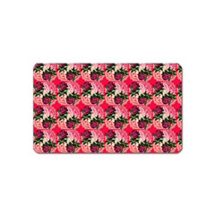 Doily Rose Pattern Watermelon Pink Magnet (name Card) by snowwhitegirl