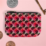 Doily Rose Pattern Watermelon Pink Mini Coin Purse Front