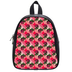 Doily Rose Pattern Watermelon Pink School Bag (small) by snowwhitegirl