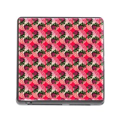 Doily Rose Pattern Watermelon Pink Memory Card Reader (square 5 Slot) by snowwhitegirl