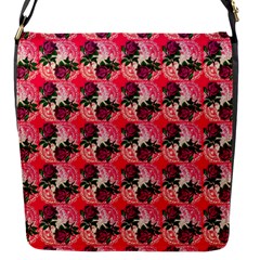 Doily Rose Pattern Watermelon Pink Flap Closure Messenger Bag (s) by snowwhitegirl