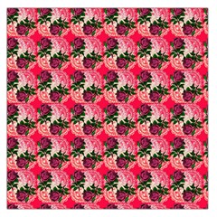 Doily Rose Pattern Watermelon Pink Large Satin Scarf (square) by snowwhitegirl