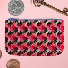 Doily Rose Pattern Watermelon Pink Large Coin Purse by snowwhitegirl